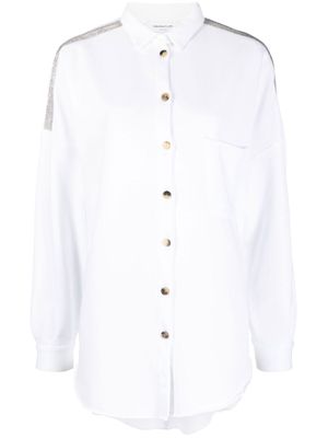 Fabiana Filippi bead-embellished cotton shirt - White