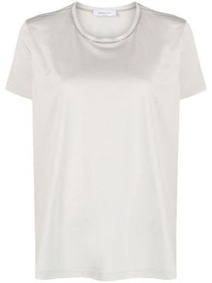 Fabiana Filippi bead-embellished cotton T-shirt - Neutrals
