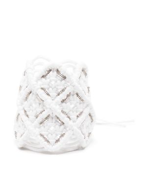 Fabiana Filippi bead-embellished knitted bracelet - White