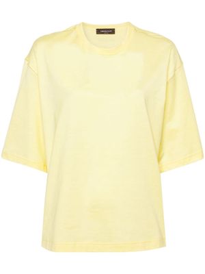Fabiana Filippi beaded-trim cotton T-shirt - Yellow