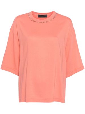 Fabiana Filippi beaded-trim crepe blouse - Pink