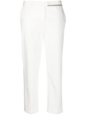 Fabiana Filippi beaded-trim tapered trousers - White