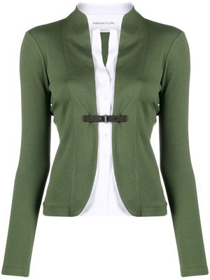Fabiana Filippi buckle-fastened cotton-blend jacket - Green