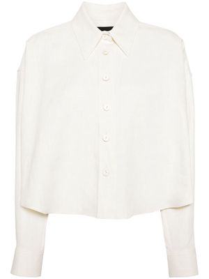 Fabiana Filippi buttoned linen blend shirt - White