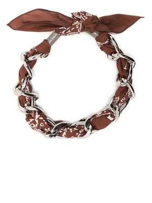 Fabiana Filippi chain-link scarf necklace - Brown
