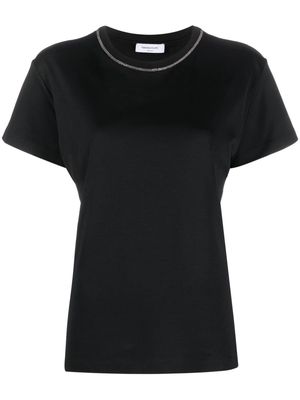 Fabiana Filippi contrasting-trim short-sleeved T-shirt - Black