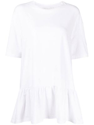 Fabiana Filippi cotton-linen peplum T-shirt - White
