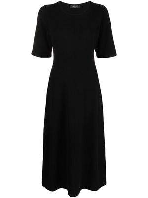 Fabiana Filippi crew-neck half-length sleeve dress - Black