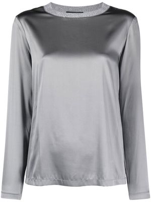 Fabiana Filippi crew-neck long-sleeve blouse - Grey