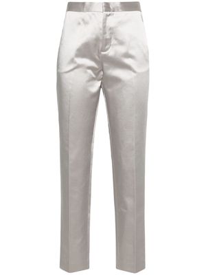 Fabiana Filippi cropped satin trousers - Silver