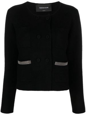 Fabiana Filippi double-breasted virgin wool jacket - Black