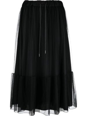 Fabiana Filippi drawstring midi skirt - Black
