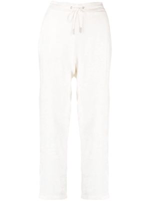 Fabiana Filippi drawstring-waist velvet-finish trousers - White