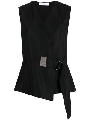 Fabiana Filippi embellished wrap blouse - Black
