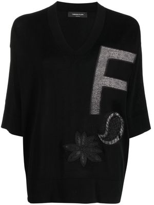 Fabiana Filippi embroidered-motif knitted jersey - Black