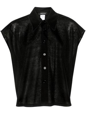 Fabiana Filippi fine-knit sleeveless shirt - Black