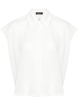 Fabiana Filippi fine-knit sleeveless shirt - White