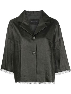 Fabiana Filippi frayed buttoned jacket - Grey