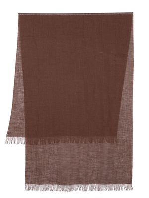 Fabiana Filippi frayed-edge detail scarf - Brown