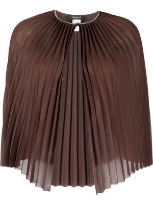 Fabiana Filippi fully-pleated button-fastening blouse - Brown