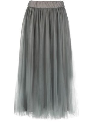 Fabiana Filippi high-waisted tulle long skirt - Grey