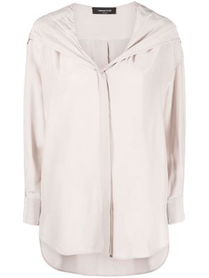 Fabiana Filippi hooded concealed-fastening shirt - Neutrals
