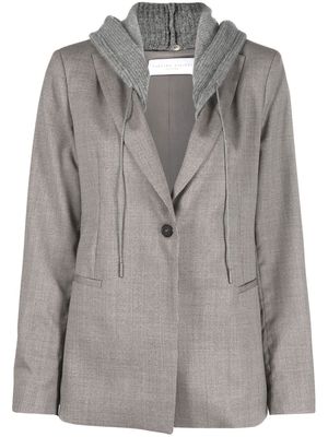 Fabiana Filippi hooded single-breasted blazer - Grey