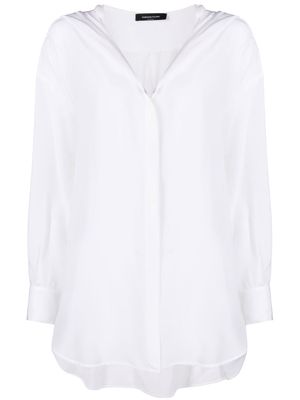 Fabiana Filippi hooded v-neck shirt - White