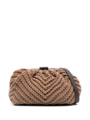 Fabiana Filippi knitted cashmere clutch bag - Brown
