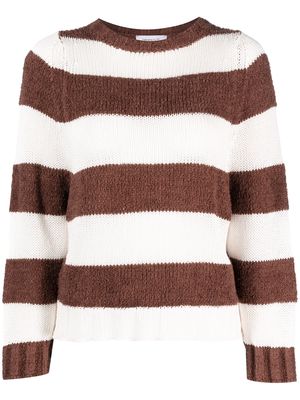 Fabiana Filippi knitted sheer-panel jumper - Brown