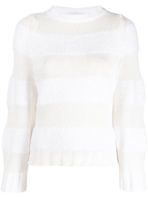 Fabiana Filippi knitted sheer-panel jumper - White