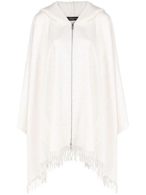 Fabiana Filippi knitted zip-up cape - White