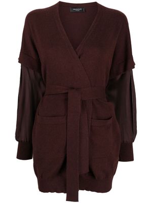 Fabiana Filippi layered-effect cashmere cardi-coat - Brown