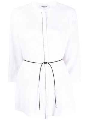 Fabiana Filippi linen half-sleeve blouse - White