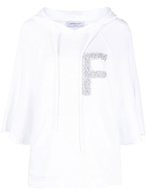 Fabiana Filippi logo-embroidered cotton hoodie - White