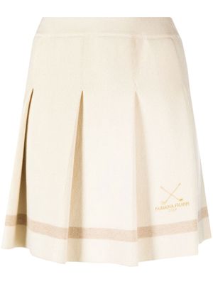 Fabiana Filippi logo-embroidered pleated golf skirt - Neutrals