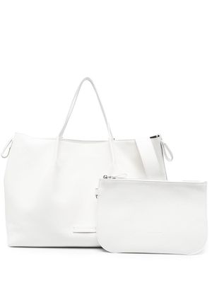 Fabiana Filippi logo-patch detail tote bag - White