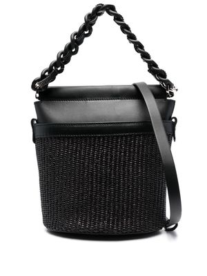 Fabiana Filippi logo-patch leather bucket bag - Black