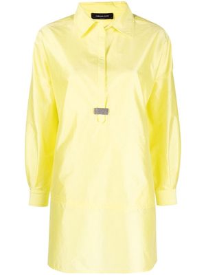 Fabiana Filippi long-sleeved satin mini shirtdress - Yellow