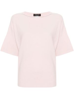 Fabiana Filippi lurex-trimmed knitted T-shirt - Pink