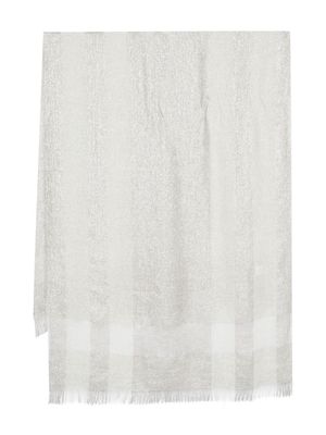 Fabiana Filippi metallic frayed scarf - White