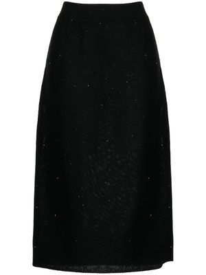 Fabiana Filippi metallic-threaded midi skirt - Blue