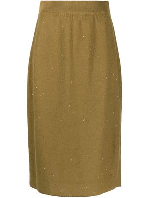 Fabiana Filippi metallic-threaded midi skirt - Neutrals