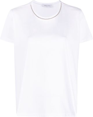Fabiana Filippi metallic trim boxy T-shirt - White