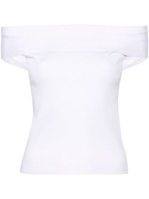 Fabiana Filippi off-shoulder fine-knit top - White