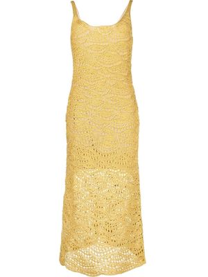 Fabiana Filippi open-knit cotton dress - Yellow