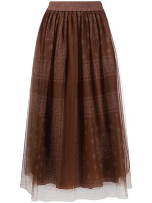 Fabiana Filippi paisley-print midi skirt - Brown