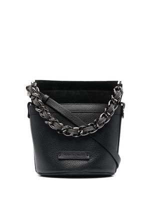 FABIANA FILIPPI pebbled-leather chained bucket bag - Black