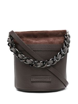 Fabiana Filippi pebbled-leather chained bucket bag - Brown