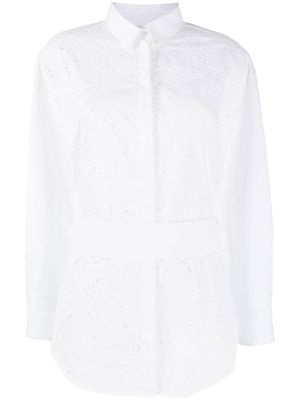 Fabiana Filippi perforated belted-waist shirt - White